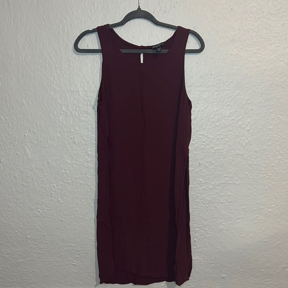 Burgundy long shirt with double side slits